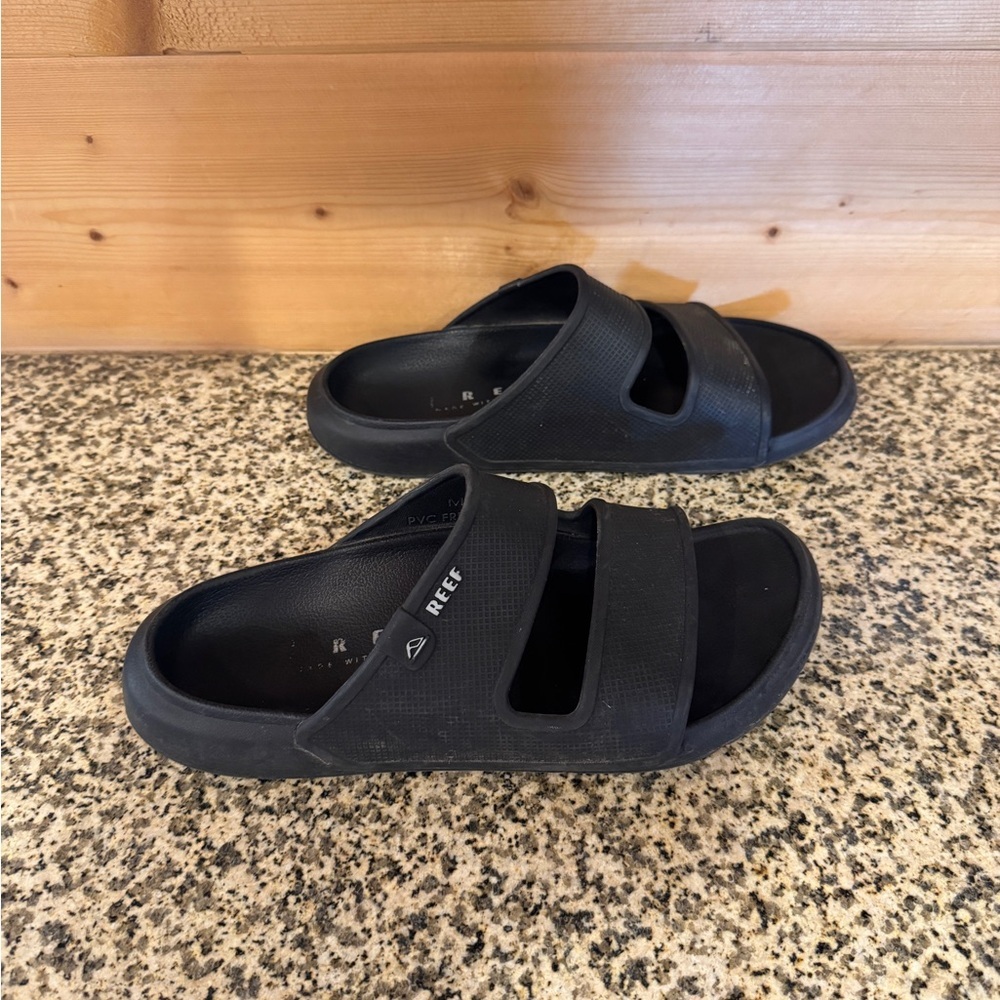 Reef Black PVC‎ Free Slides Sandals Slip On M7 Made With Sugarcalle - Picture 2 of 7